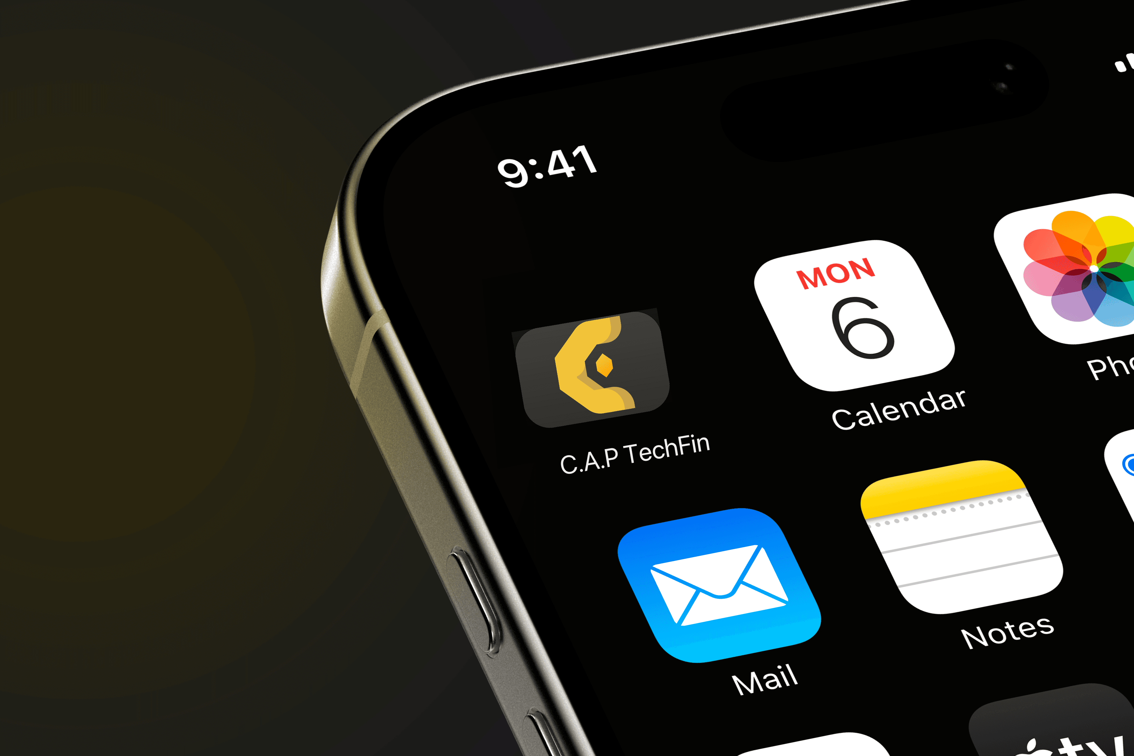 Mockup de aplicativo da C.A.P TechFin